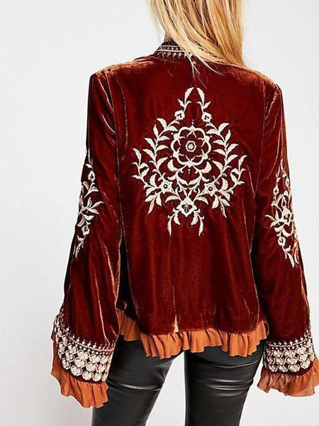 Fashion pagoda sleeve ruffled sleeve cardigan