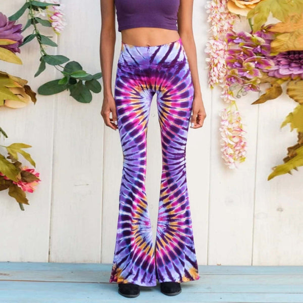 Elastic printed slim pants