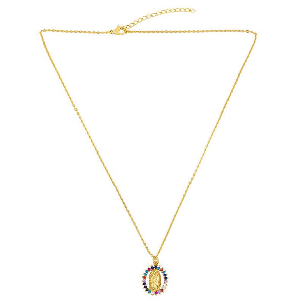 Virgin Mary geometric Pendant Necklace
