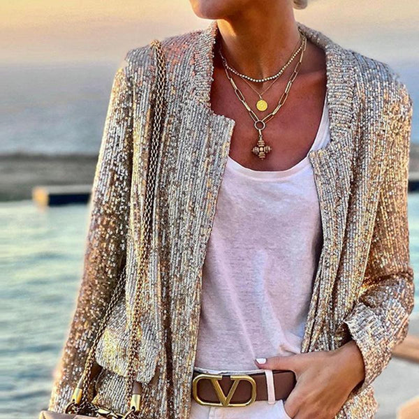 Leisure sequin short women outerwear