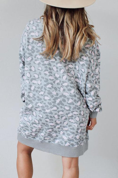 Leopard Print Hoodie Mini Dress