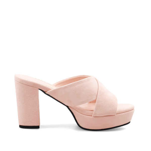 JADY ROSE | CRISSCROSS LEATHER PLATFORM MULE - PINK