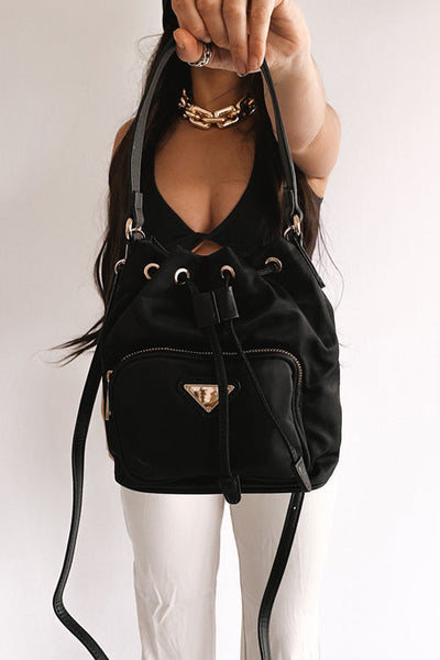 Nylon Adjustable Strap Bucket Bag