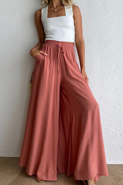 Drawstring Wide Leg Pants