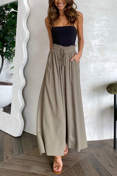 Drawstring Wide Leg Pants