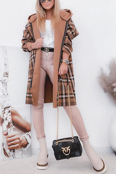 Easy Living Plaid Hooded Coat